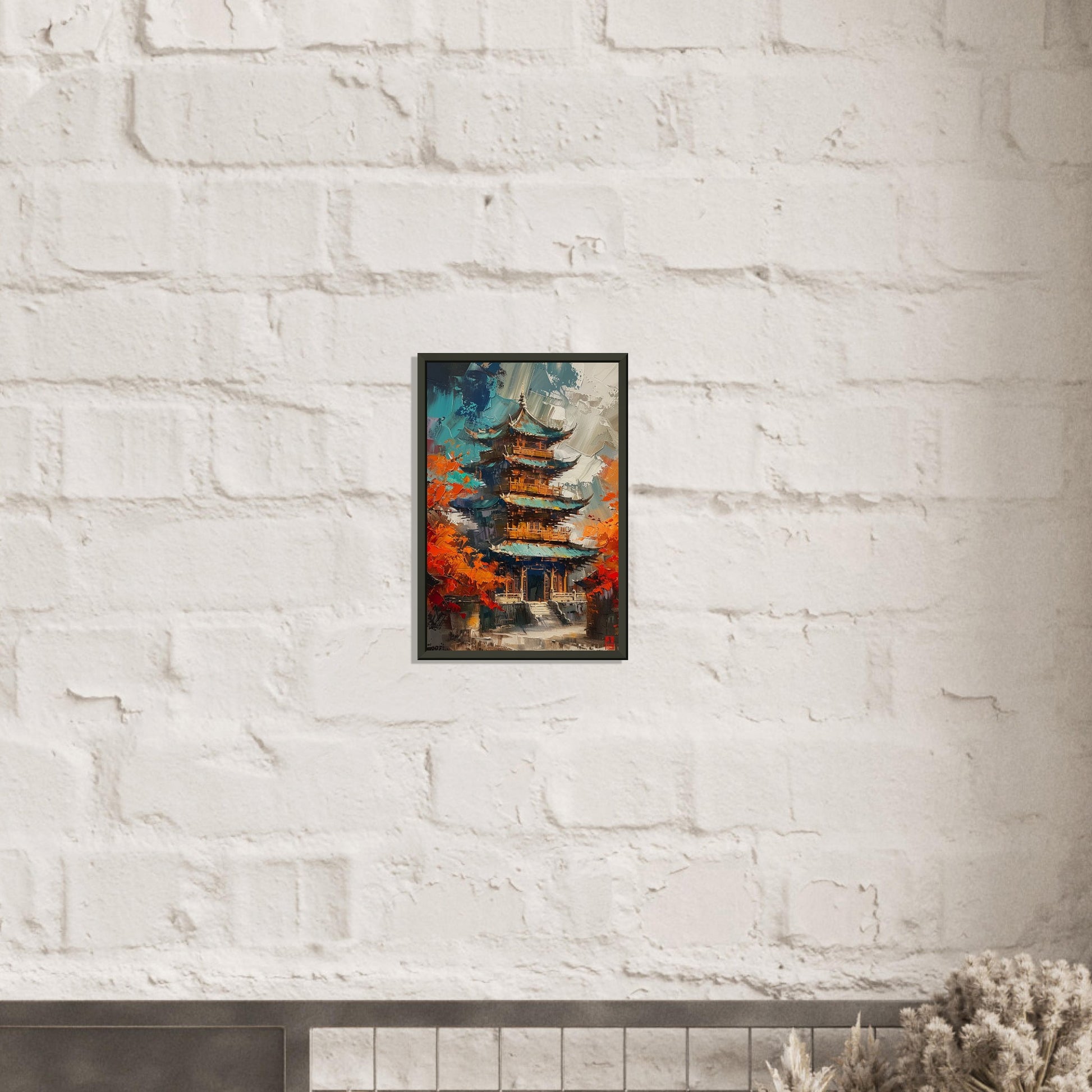 Autumn Monastery - Abstract Wall Art-print-in-aluminum-frame