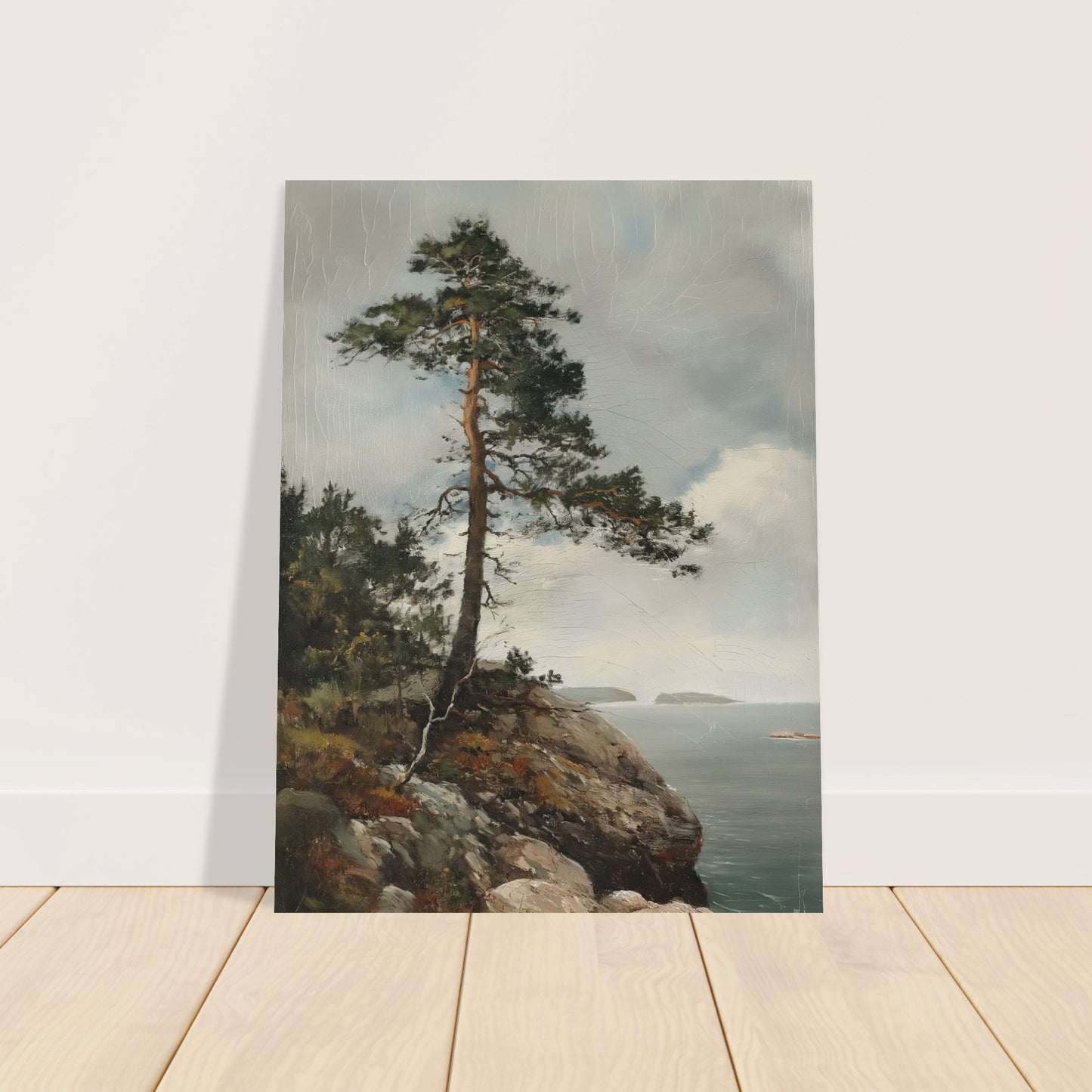 Majestic Solitude - Lone Pine Overlooking the Sea - Nature Art-poster