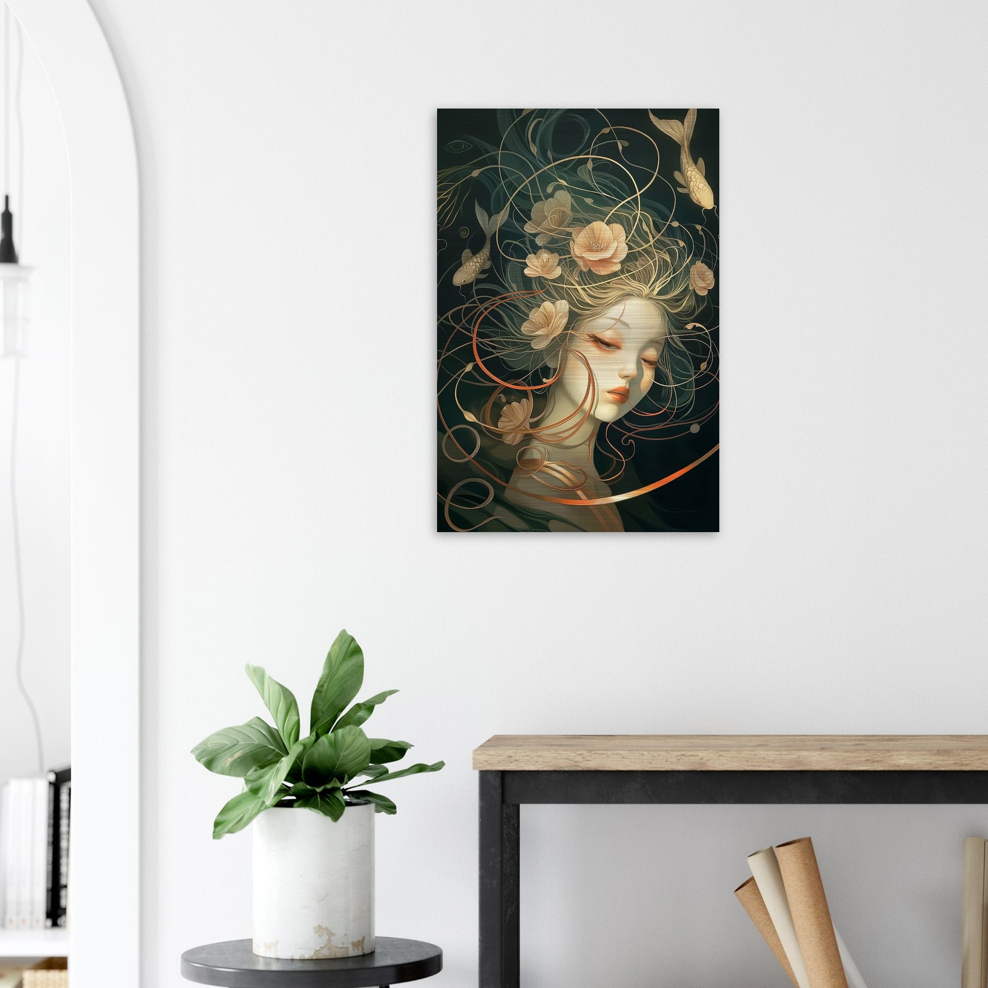 Aquatic Reverie - Abstract Wall Art-print-on-aluminum