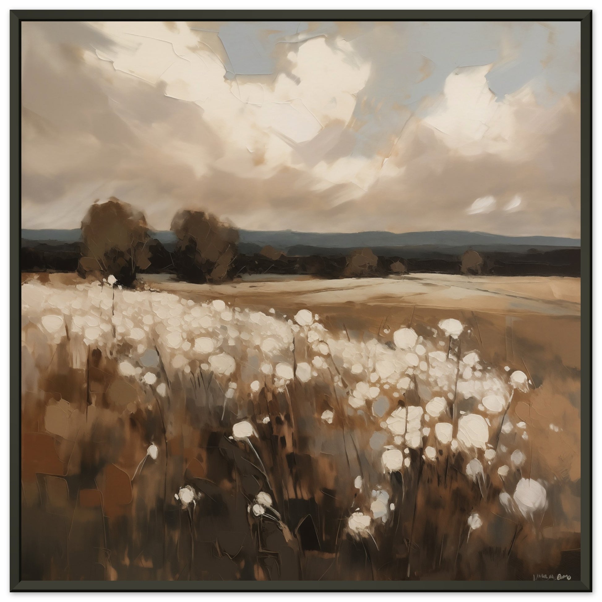 Whispering Fields - Dusks Gentle Embrace - Landscape Art-print-in-aluminum-frame