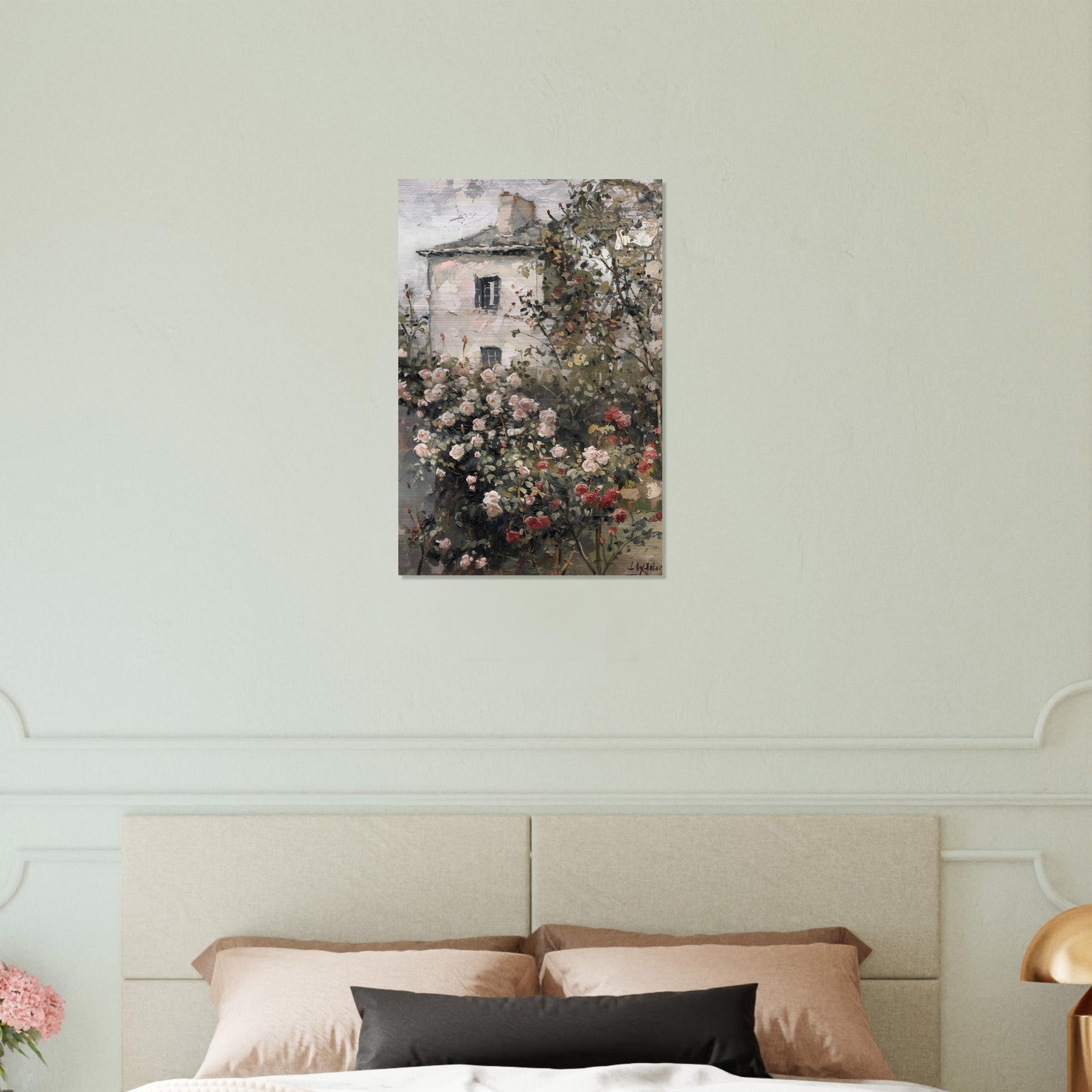 Blossoming Seclusion - The Rose Garden's Secret - Floral Art-print-on-aluminum