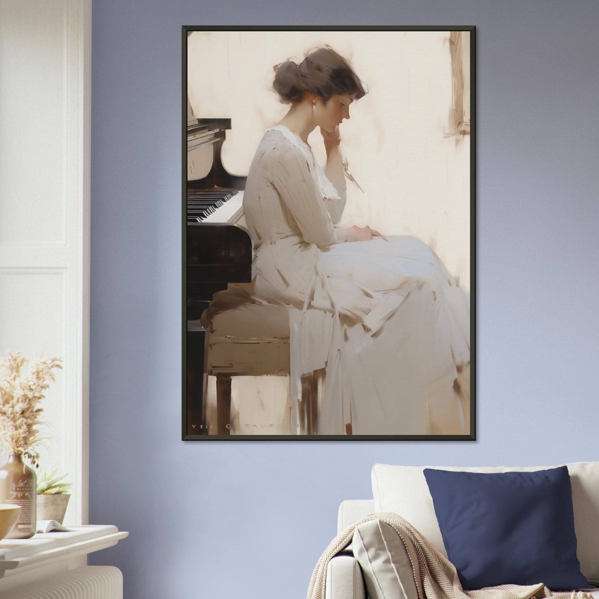 Sonatas Silent Muse A Pensive Melody - Classic Art-print-in-aluminum-frame