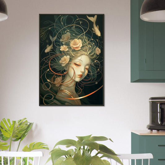 Aquatic Reverie - Abstract Wall Art-print-in-aluminum-frame