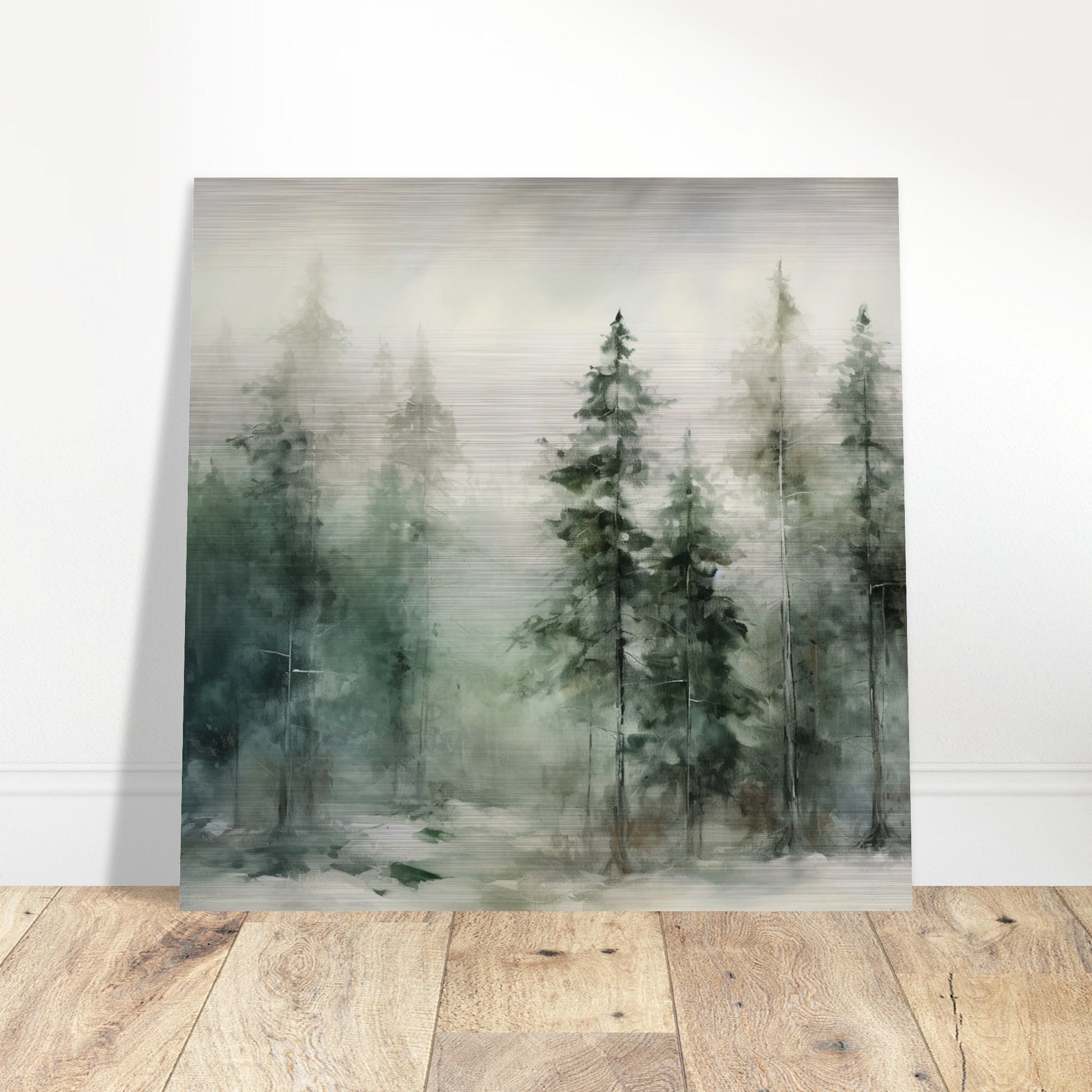 Emerald Enclave - The Forest’s Winter Cloak - Landscape Art-print-on-aluminum