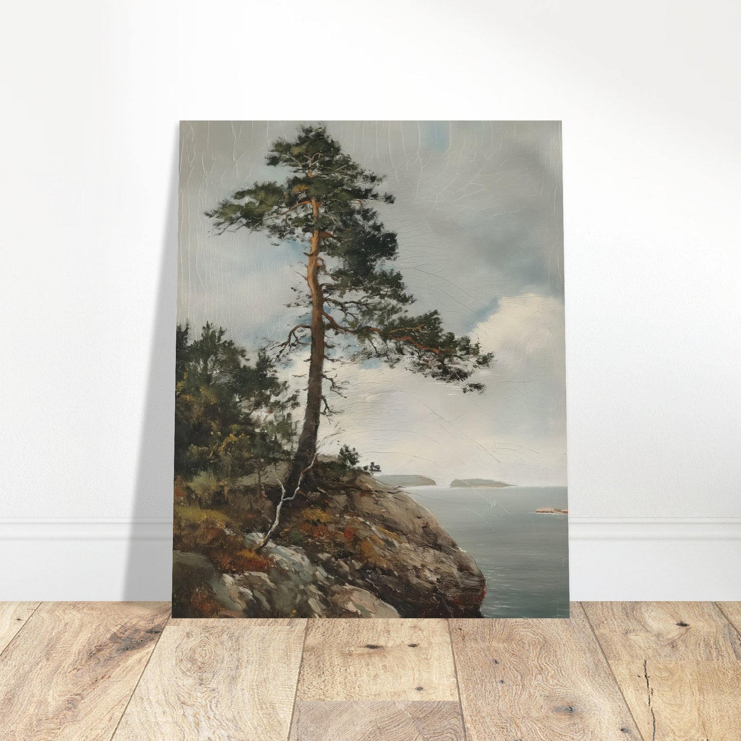 Majestic Solitude - Lone Pine Overlooking the Sea - Nature Art-poster