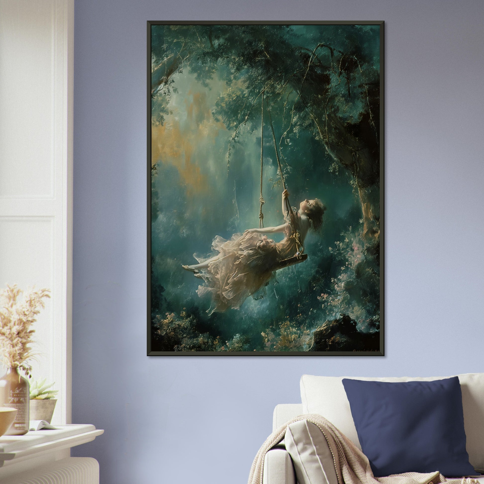 Ethereal Swing - Whispers of Dreams - Classic Art-print-in-aluminum-frame