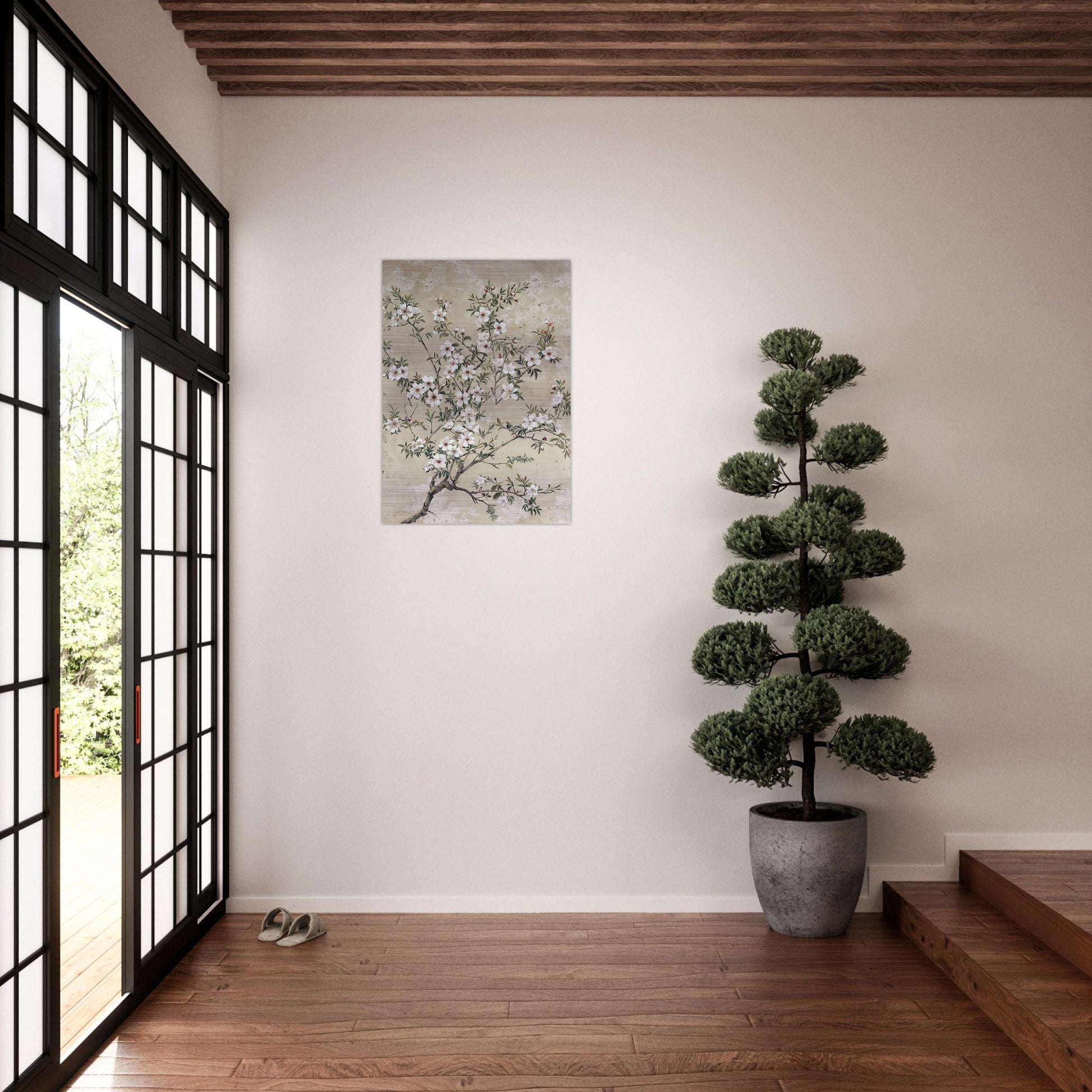 Spring's First Blush - Japanese Sakura Blossoms Art - Floral Art-print-on-aluminum