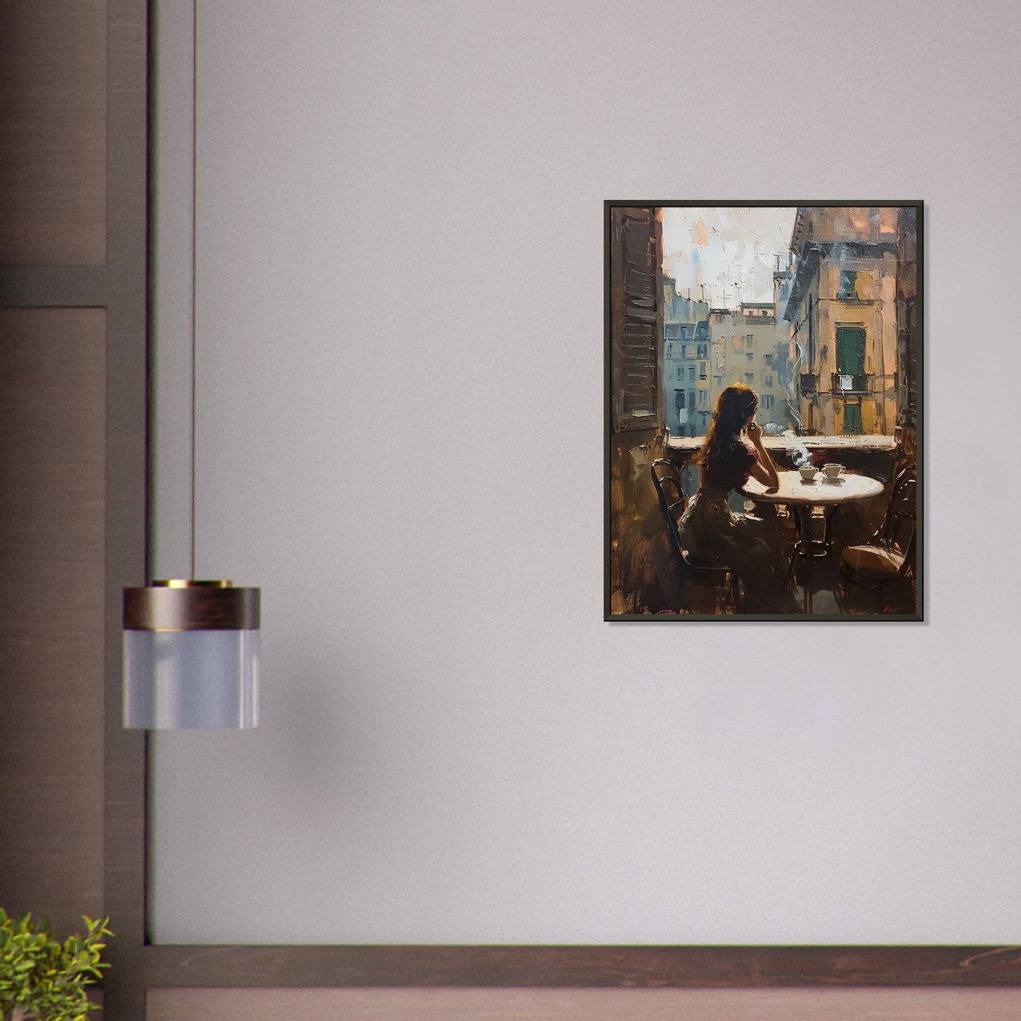 Solitude in the City - Fine arts-print-in-aluminum-frame