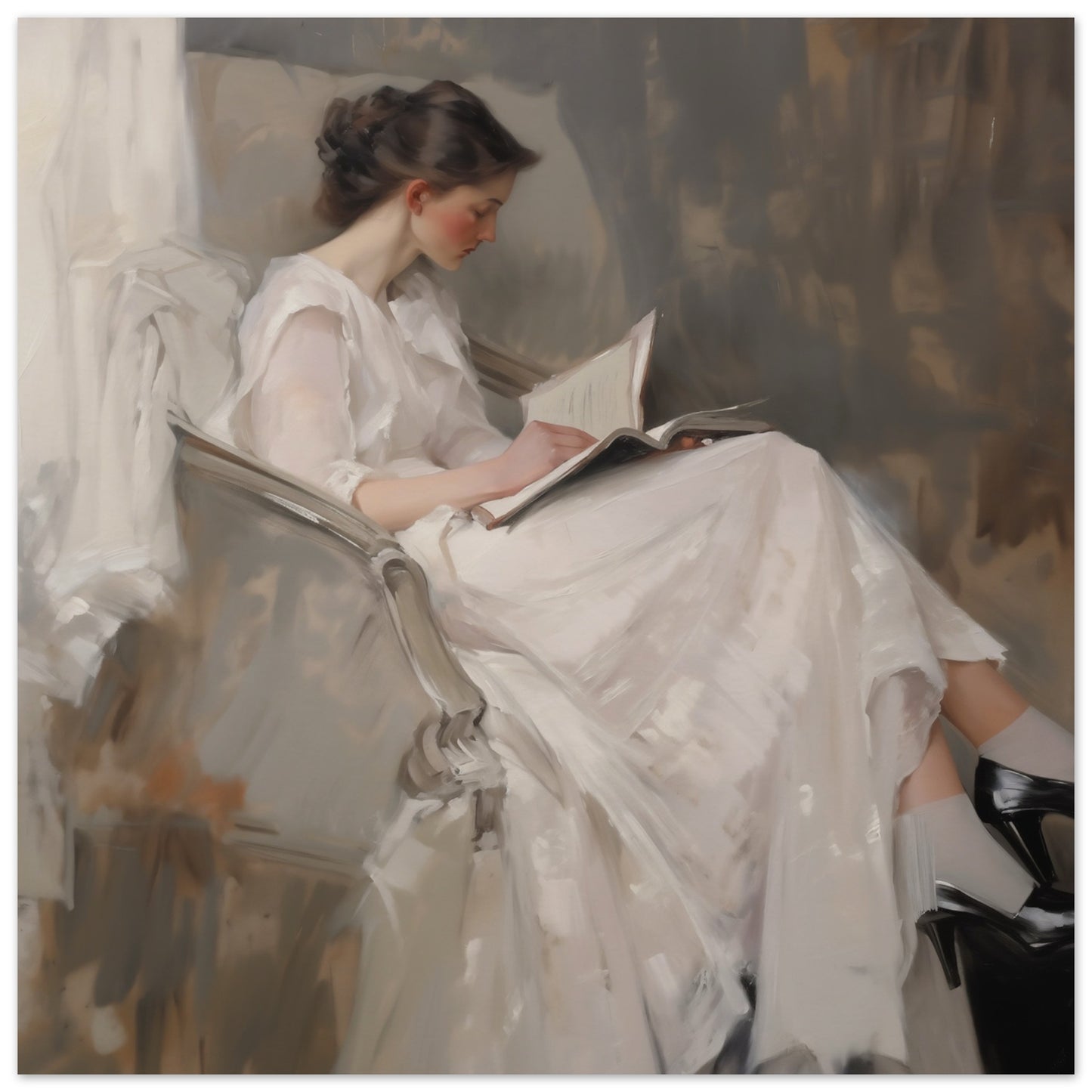 Literary Repose - The Grace of Solitude - Classic Art-poster