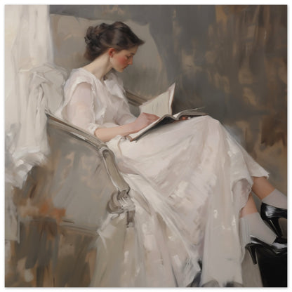 Literary Repose - The Grace of Solitude - Classic Art-poster