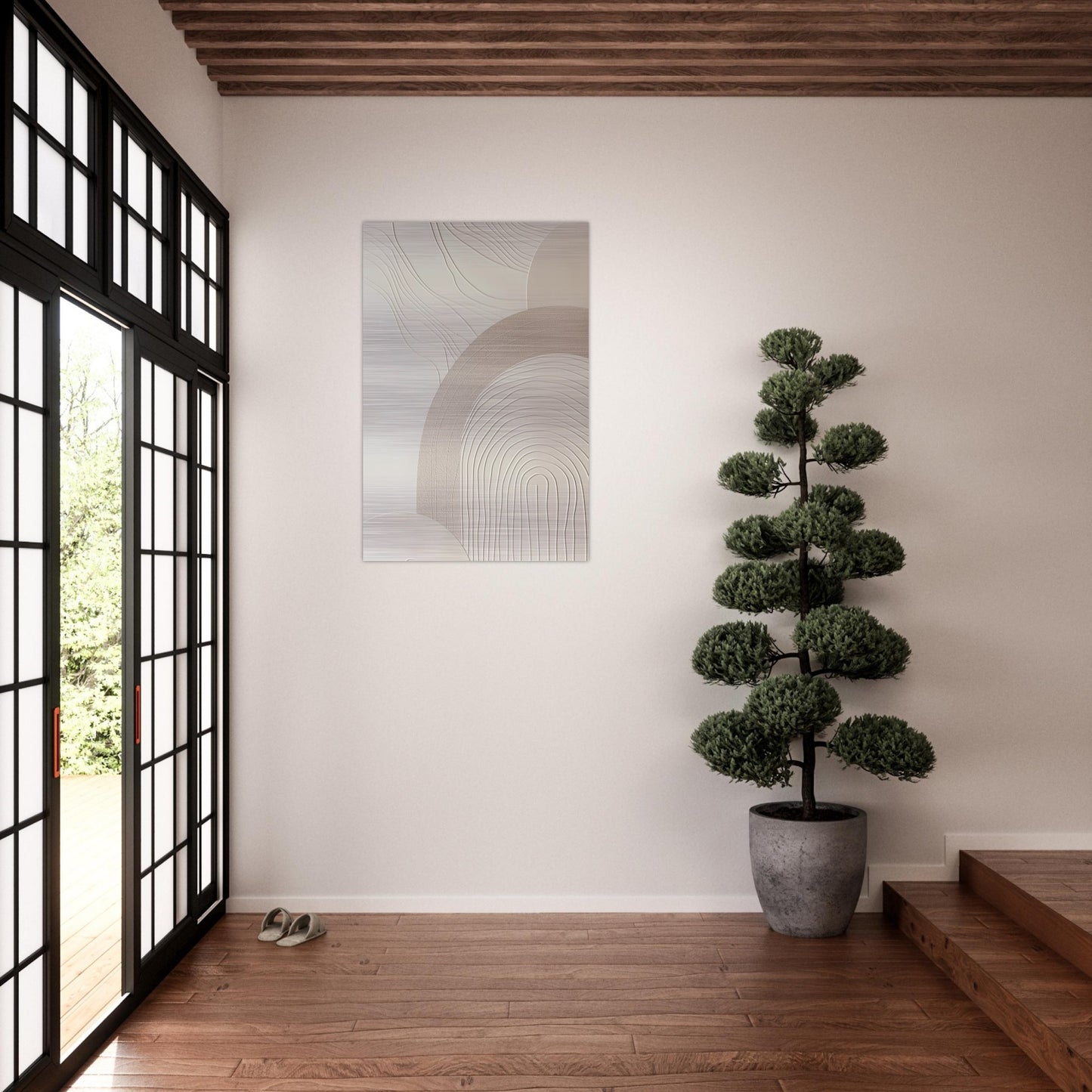 Harmonious Crescents - Abstract wall art-print-on-aluminum