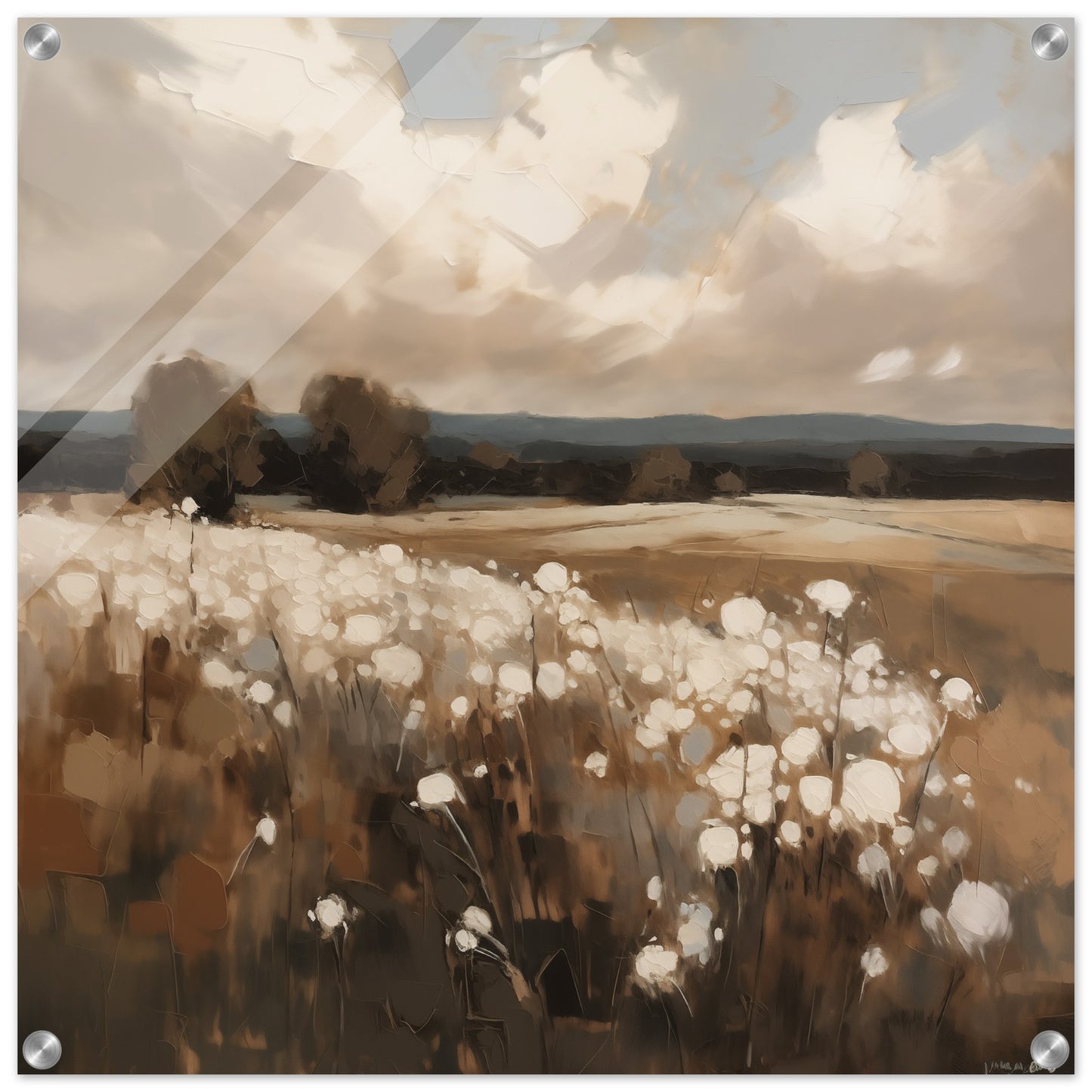 Whispering Fields - Dusks Gentle Embrace - Landscape Art-print-on-acrylic