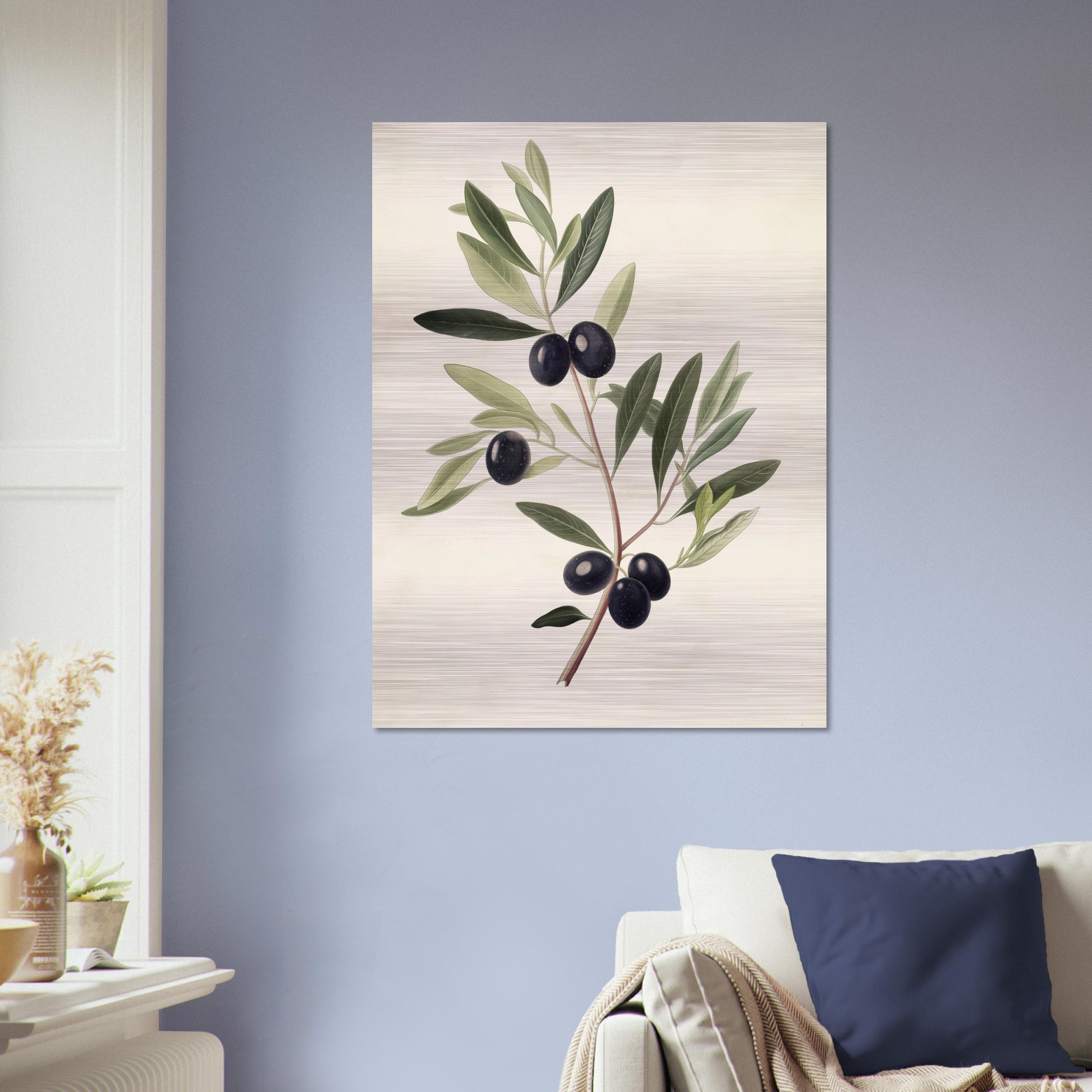 Verdant Vitality - Black Olive Branch - Fine arts-print-on-aluminum