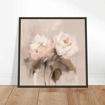 Ballet of Dawn - Gentle Rose Triptych - Abstract Wall Art-print-in-aluminum-frame