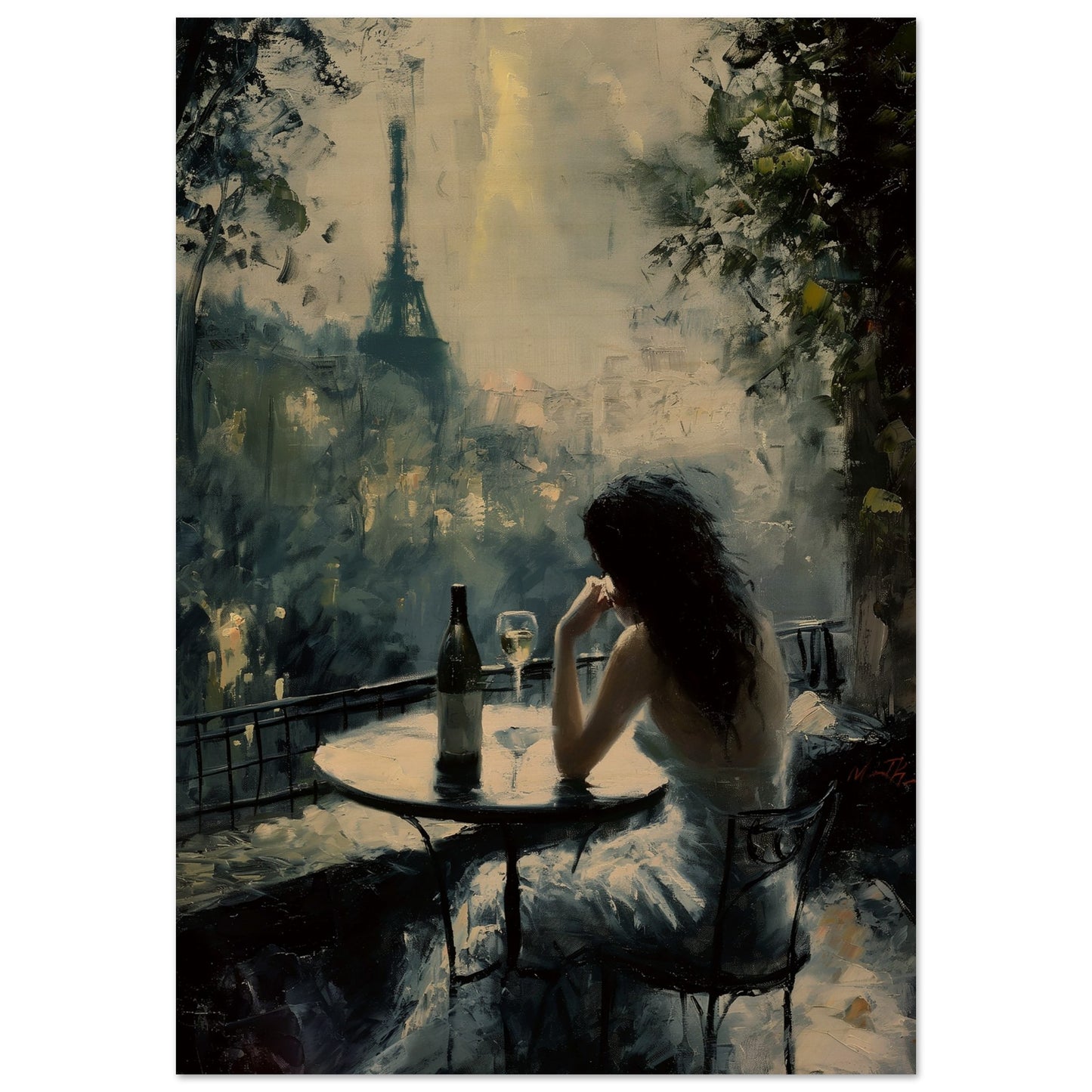 Solitude in Paris - Fine arts-print-on-wood