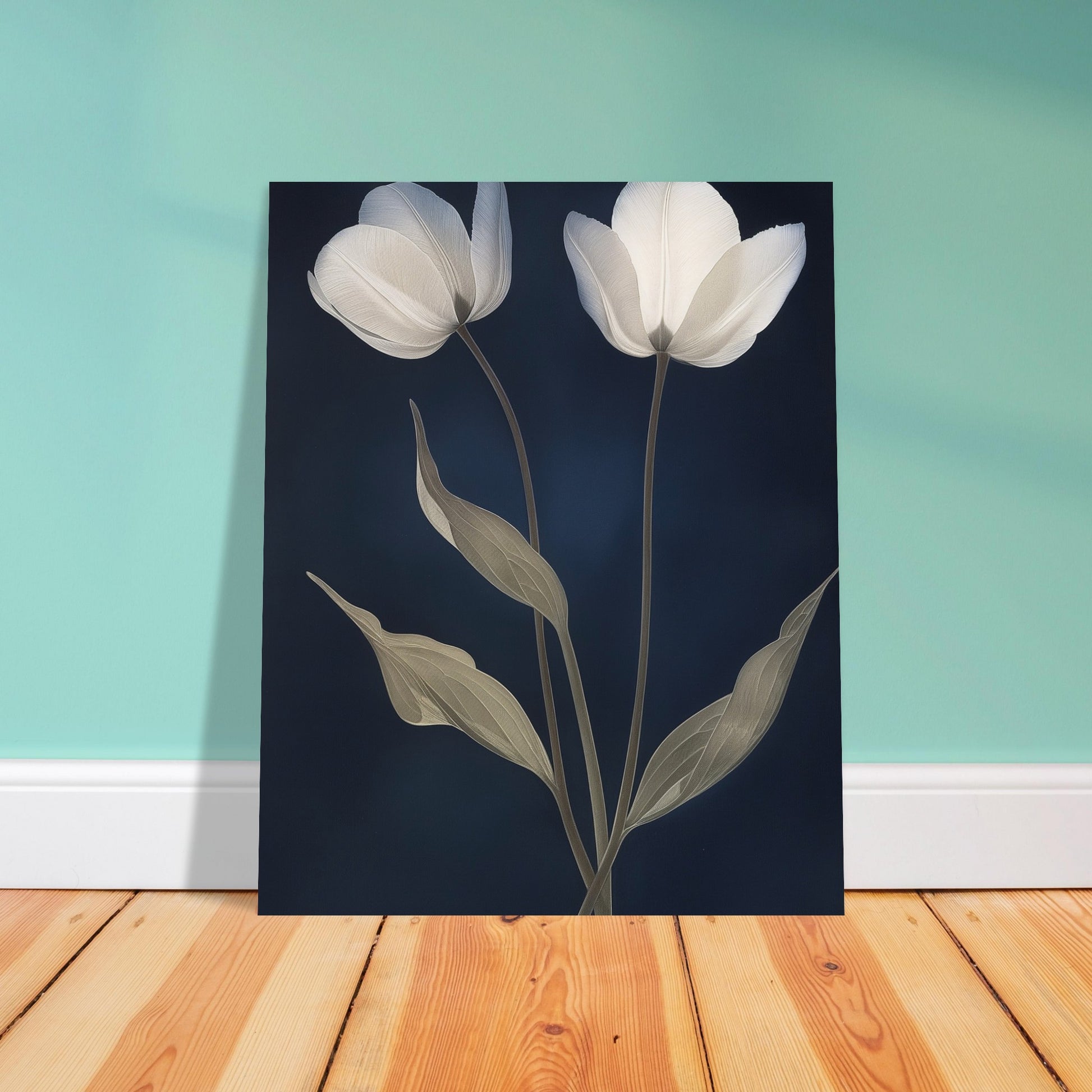 Midnight Blooms - Floral Art-poster