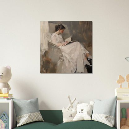 Literary Repose - The Grace of Solitude - Classic Art-print-on-wood