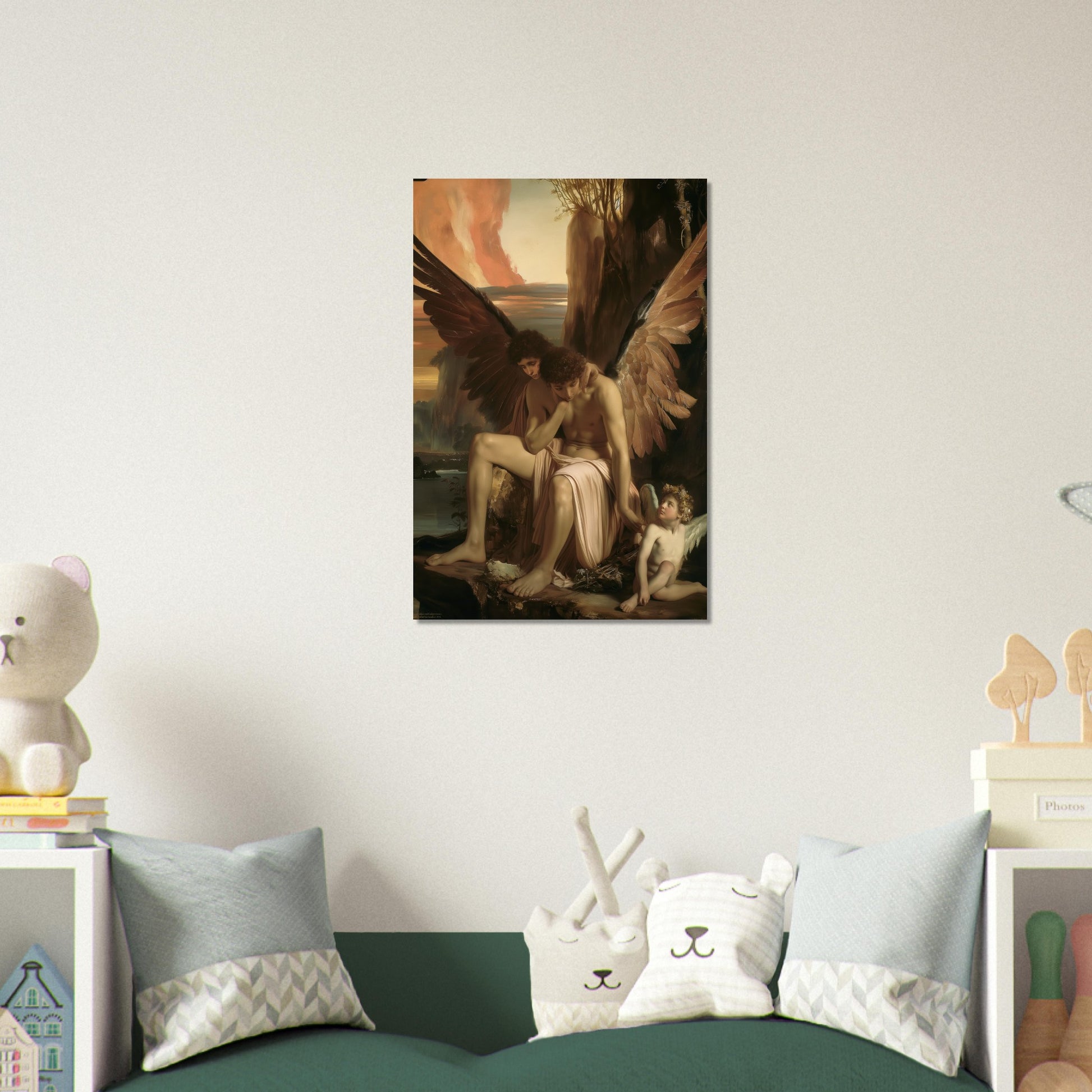 Celestial Aegis - Guardians at Dusk - Classic Art-print-on-foam-board