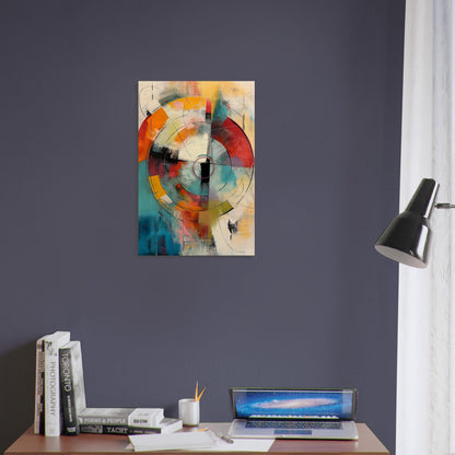 Chromatic Pulse - Modern Abstract Art-print-on-wood