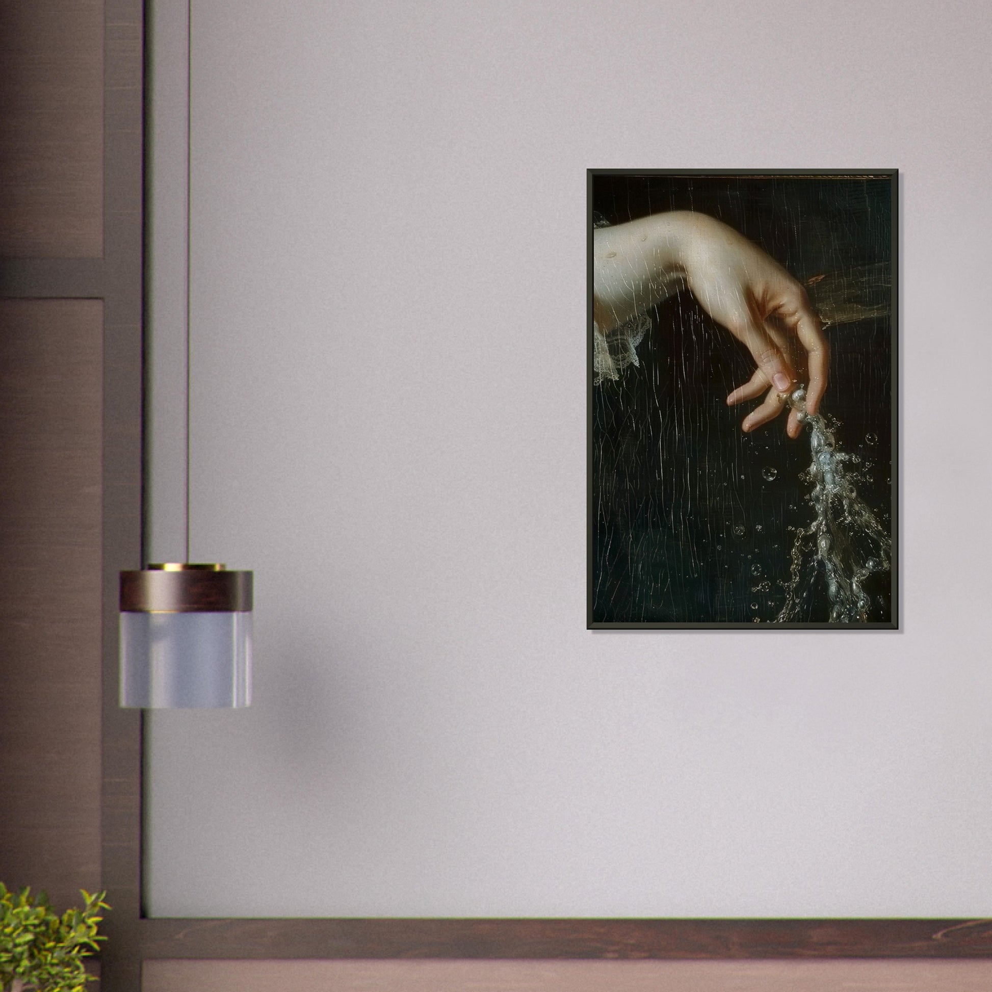 Ephemeral Touch - The Poetry of Water and Light - Fine Arts-print-in-aluminum-frame