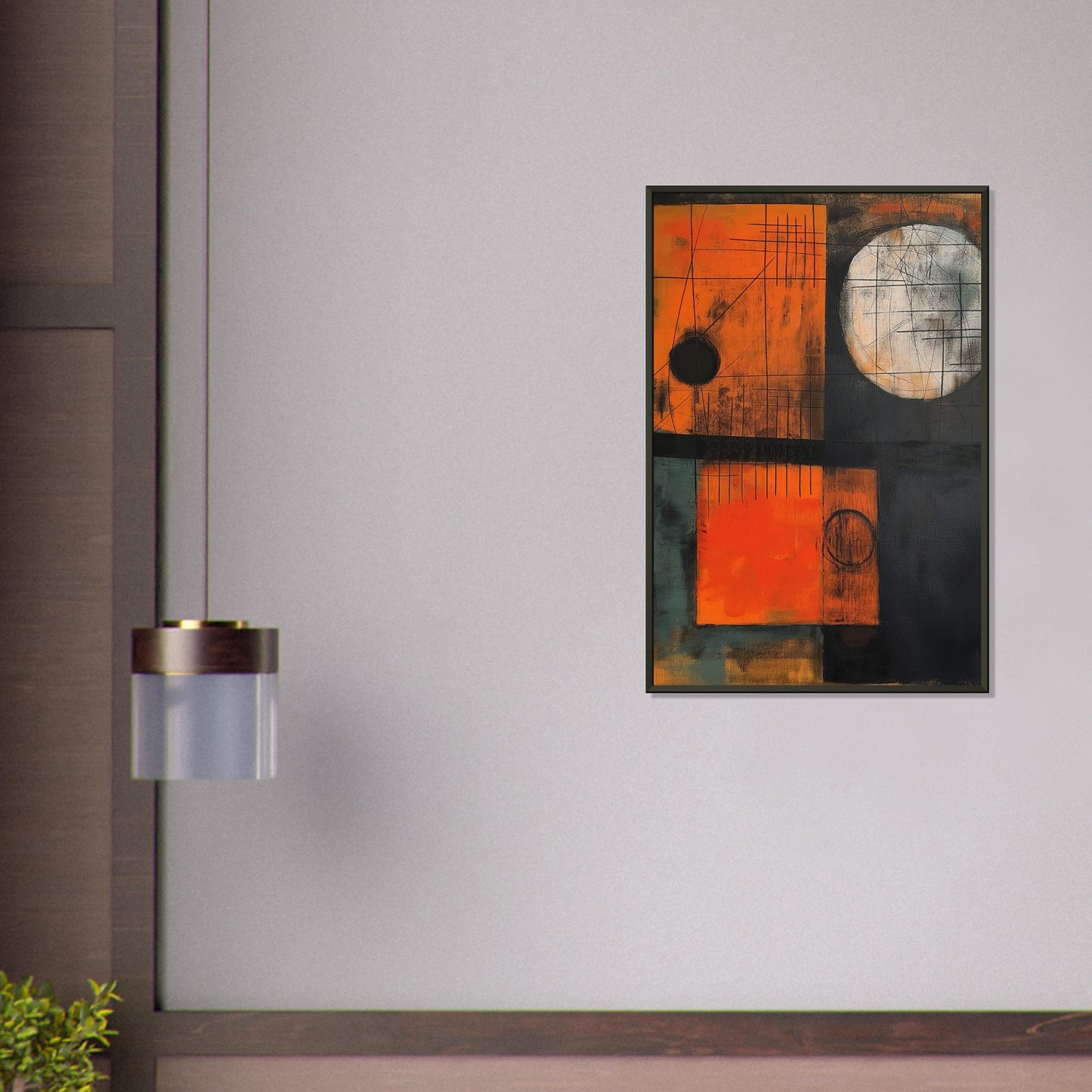 Geometric Resonance - Abstract wall art-print-in-aluminum-frame