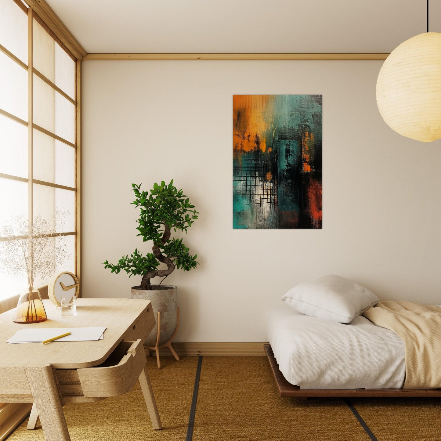 Urban Metamorphosis - Abstract Wall Art-print-on-wood