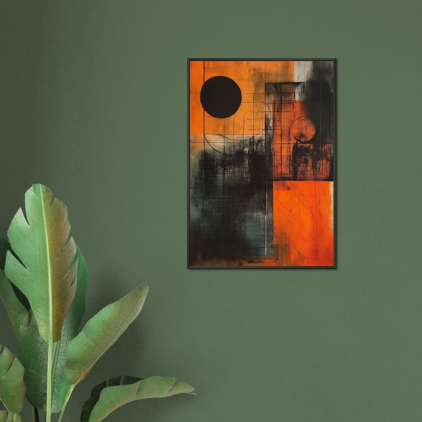 Eclipse in Abstraction - Abstract wall art-print-in-aluminum-frame