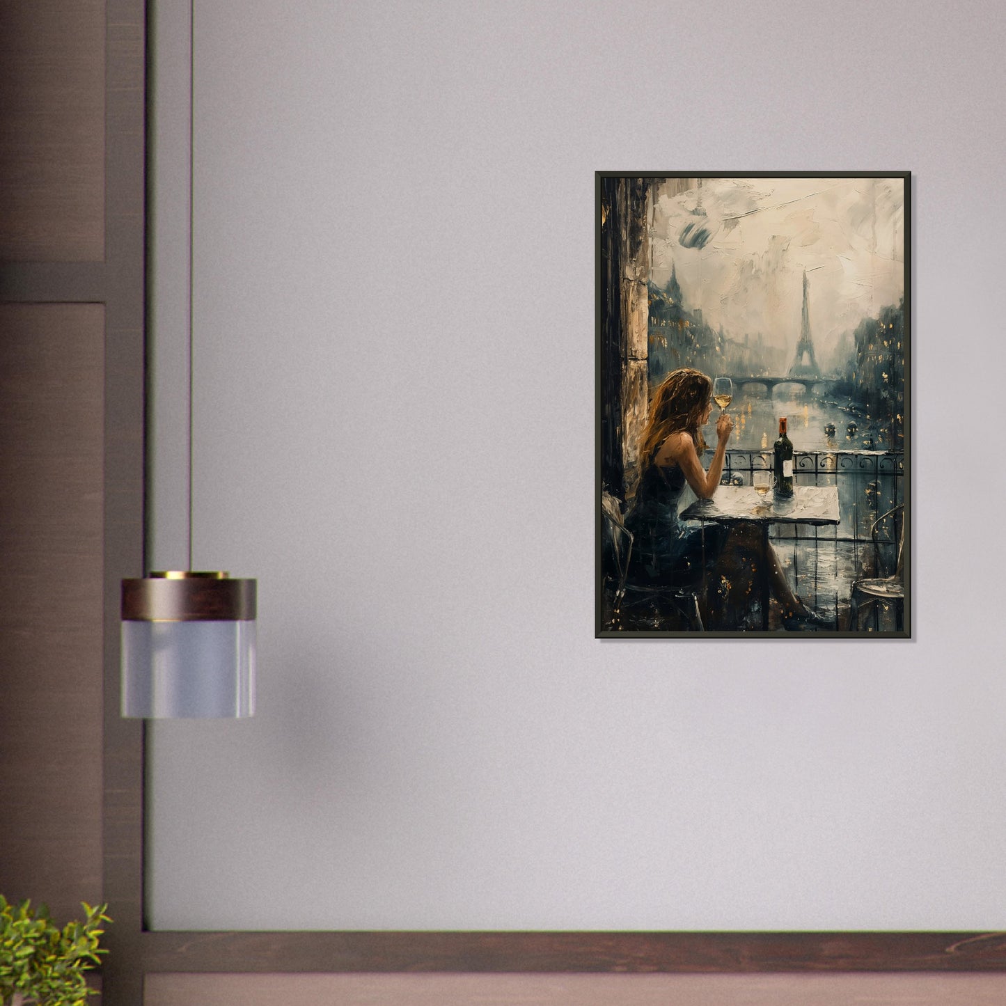 Reflections by the Seine - Fine arts-print-in-aluminum-frame