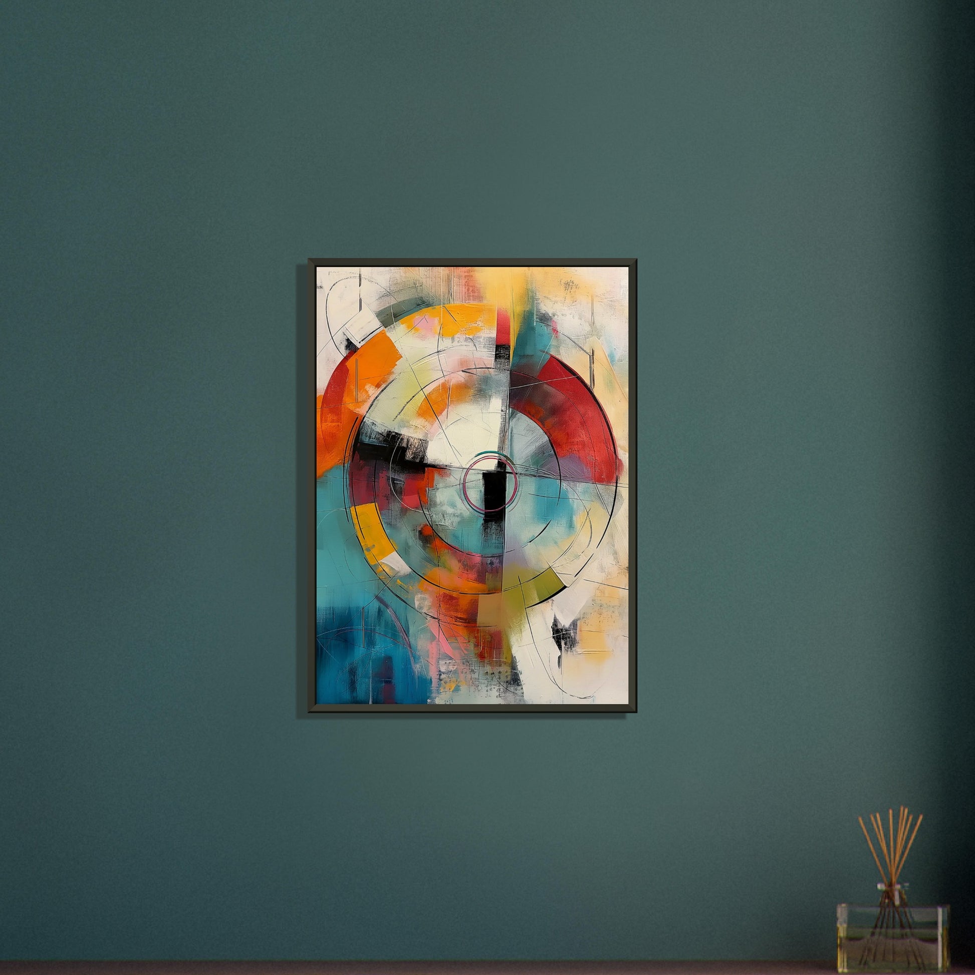 Chromatic Pulse - Modern Abstract Art-print-in-aluminum-frame