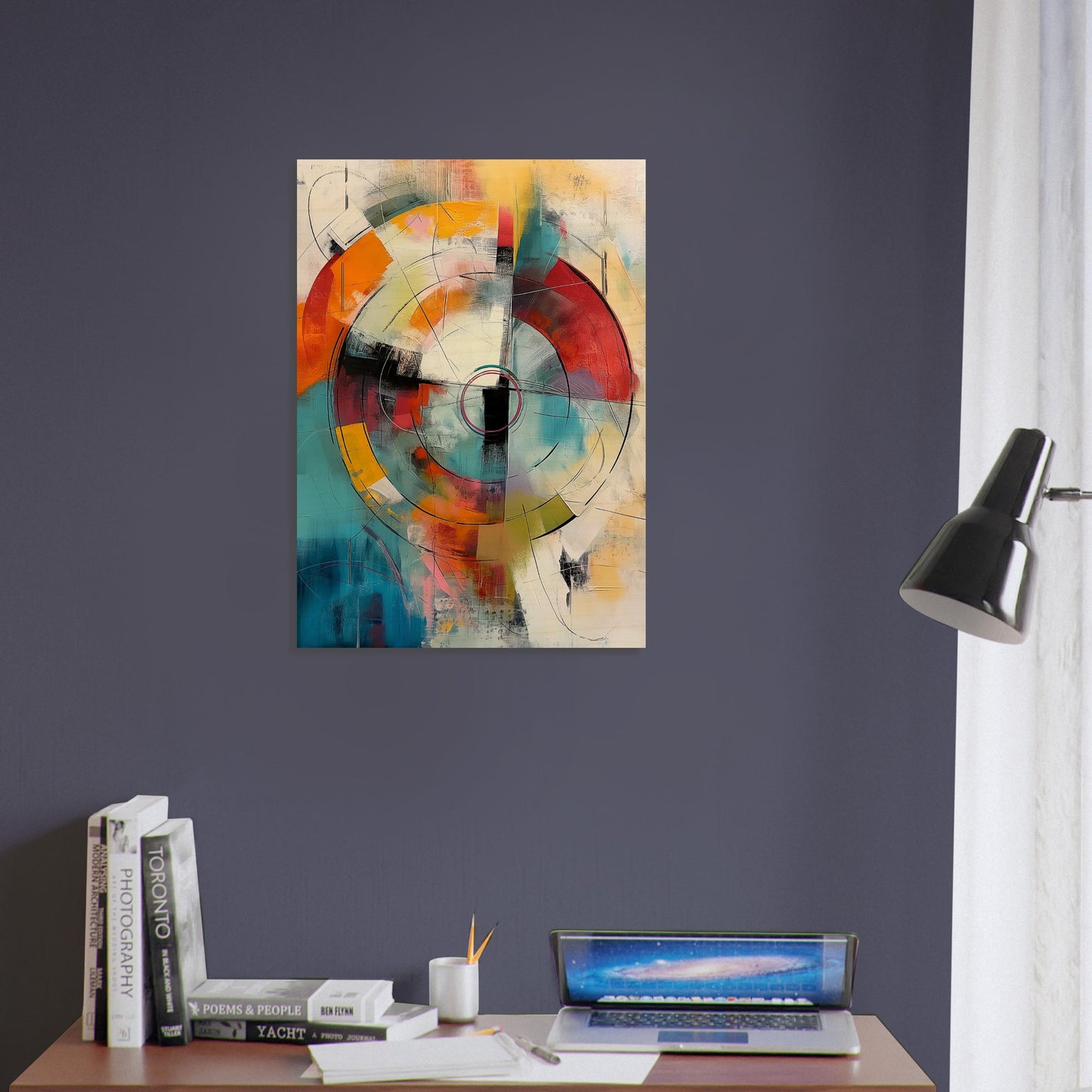 Chromatic Pulse - Modern Abstract Art-print-on-wood