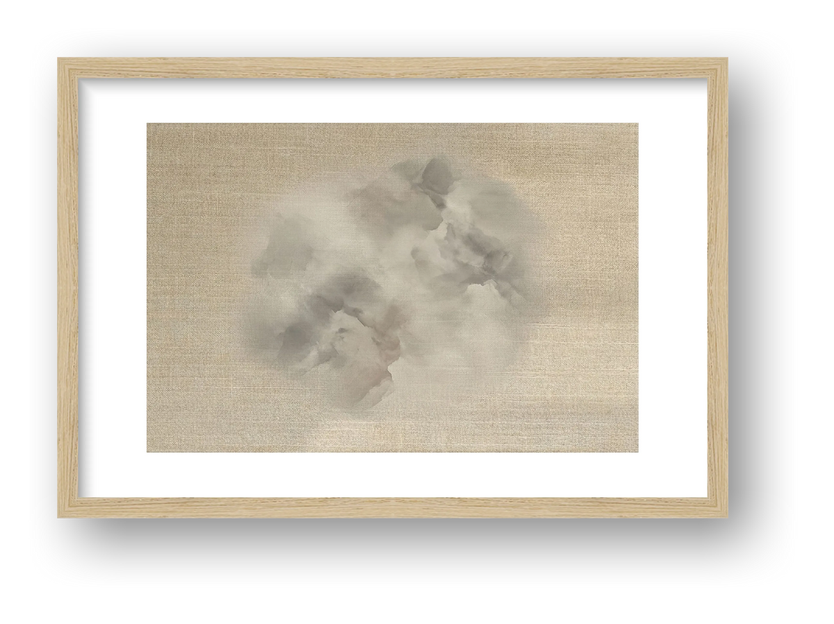 Vapor Abstract No. 1 fine art print — oak frame detail