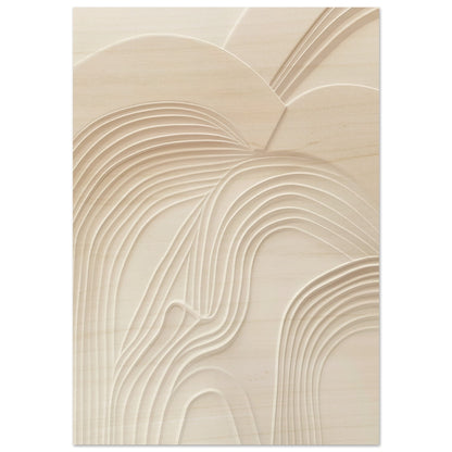 Sculptural Serenity - Abstract wall art-print-on-wood