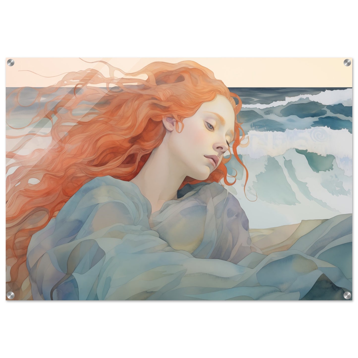 Aegean Whisper - The Melody of the Sea - Fantasy Art-print-on-acrylic