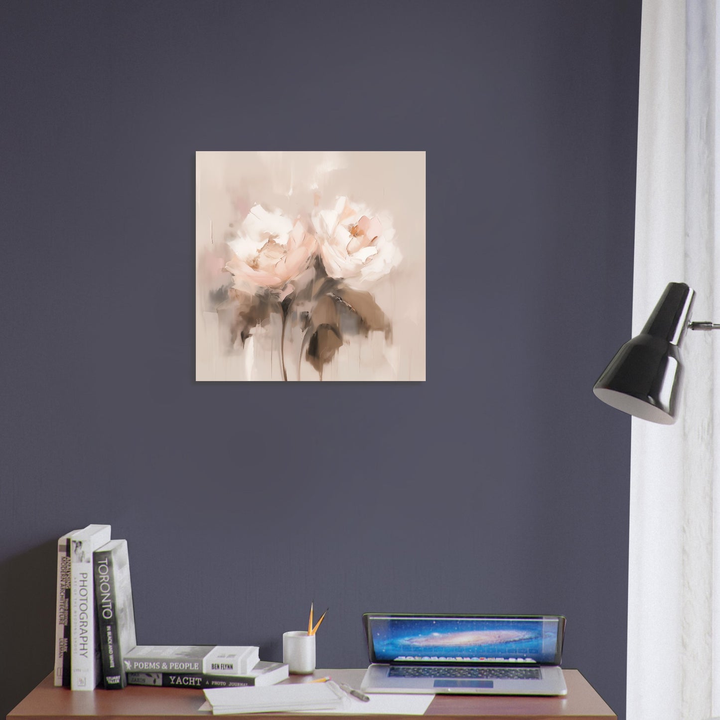 Ballet of Dawn - Gentle Rose Triptych - Abstract Wall Art-print-on-foam-board