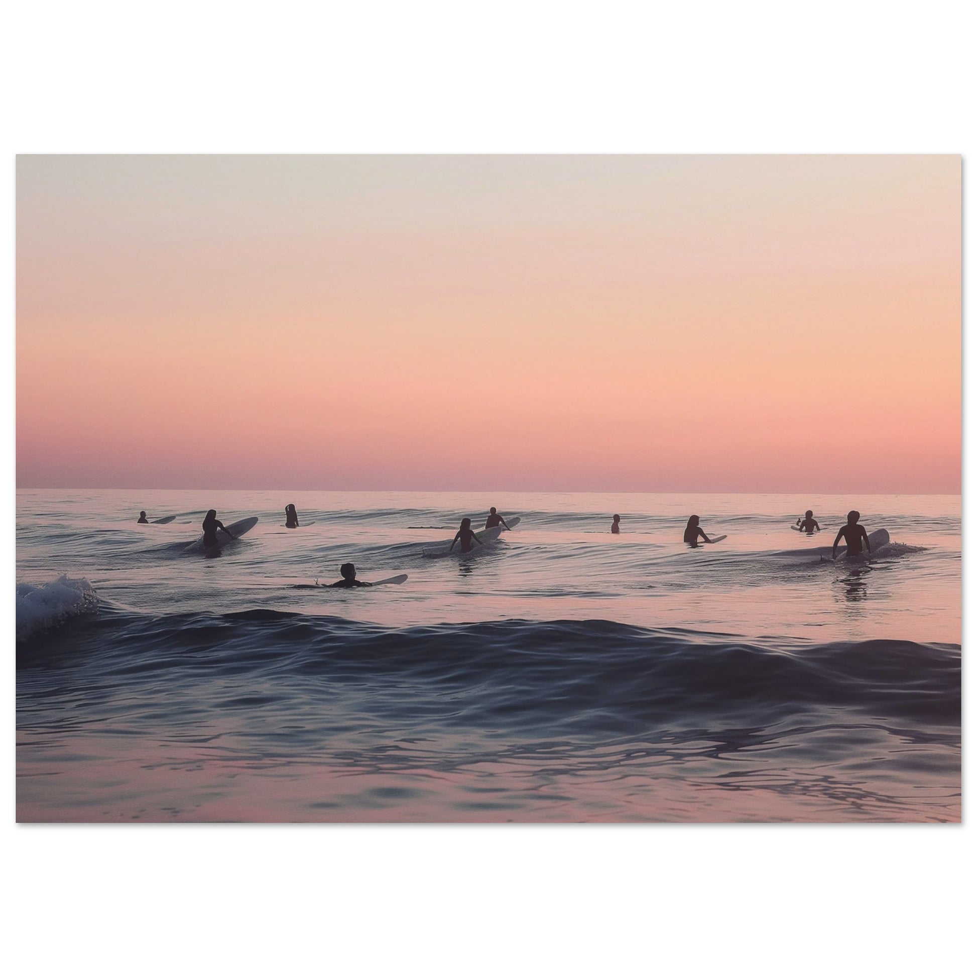 Dusk on the Swells - Serenade of the Surfers - Nature Art-poster