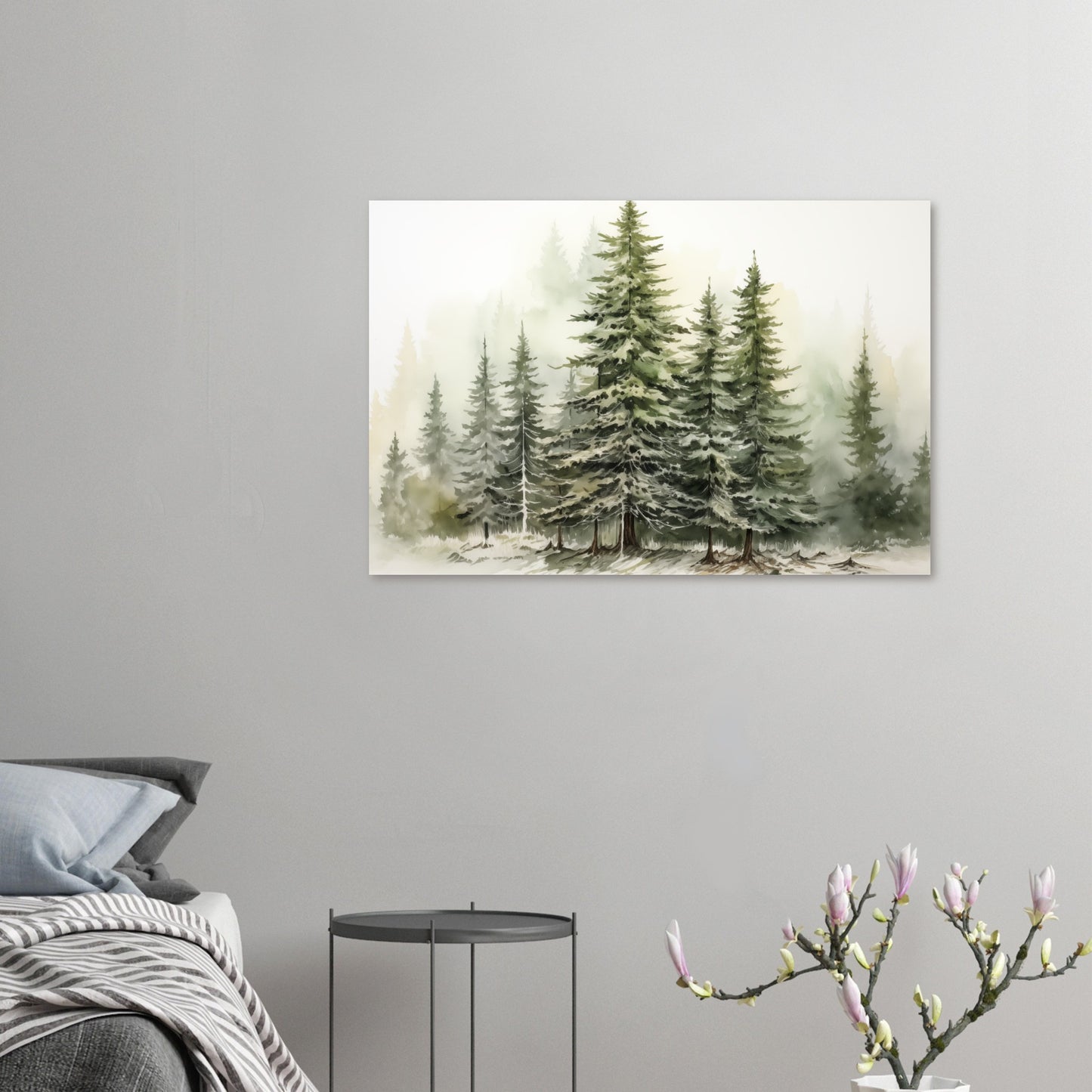 Verdant Veil - The Winter's Slumber - Landscape Art-print-on-foam-board