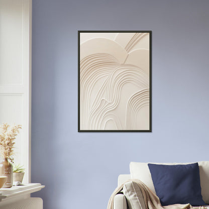 Sculptural Serenity - Abstract wall art-print-in-aluminum-frame