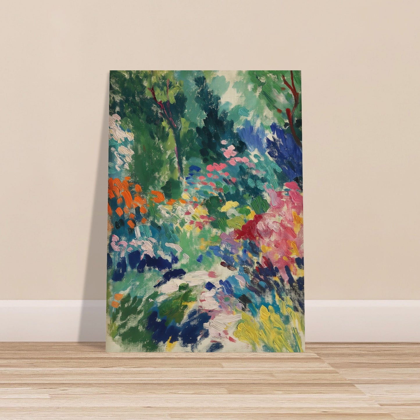 Vibrant Garden Symphony - Abstract Floral Canvas - Abstract Wall Art-poster