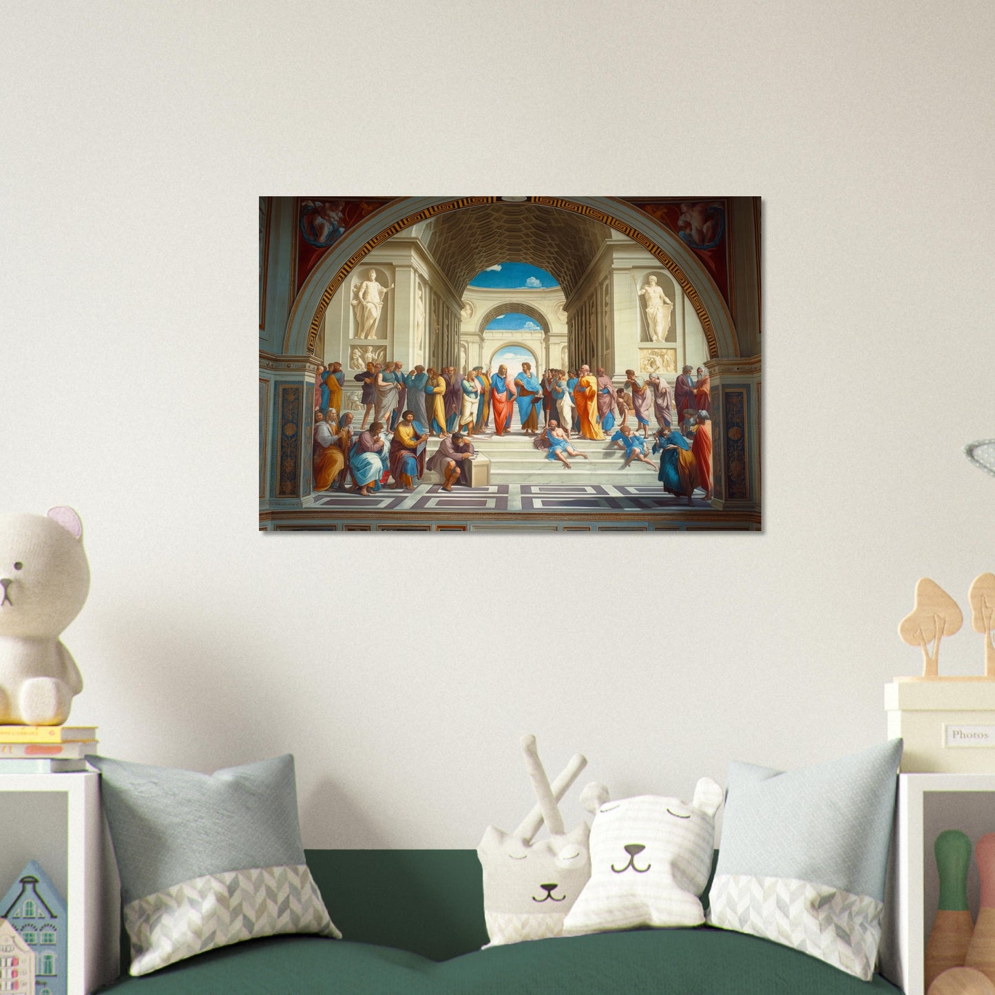 Conclave of Enlightenment - Homage to The School of Athens - Classic Art-print-on-wood