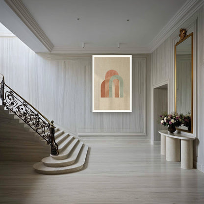 Earth Arch No. 1 — Statement 70×100 cm print shown in a marble staircase hall