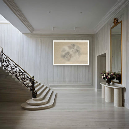 Vapor Abstract No. 1 — Statement 100×70 cm print shown in a marble staircase hall