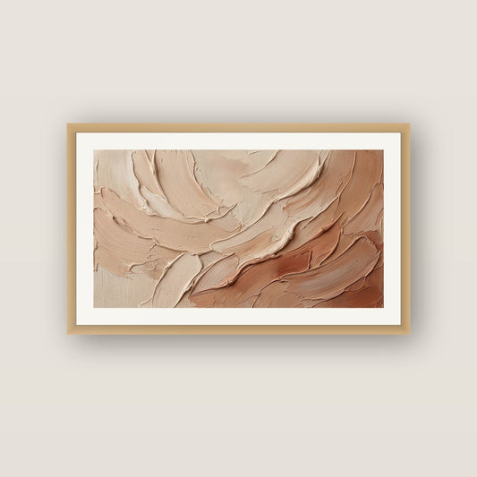 Alabaster Rhythm No. 1 — Large 60×40 cm print in a solid oak frame