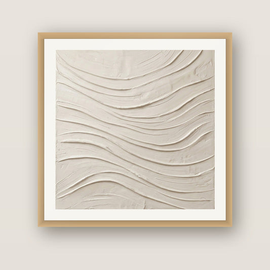 Alabaster Rhythm No. 2 — Large 50×50 cm print in a solid oak frame