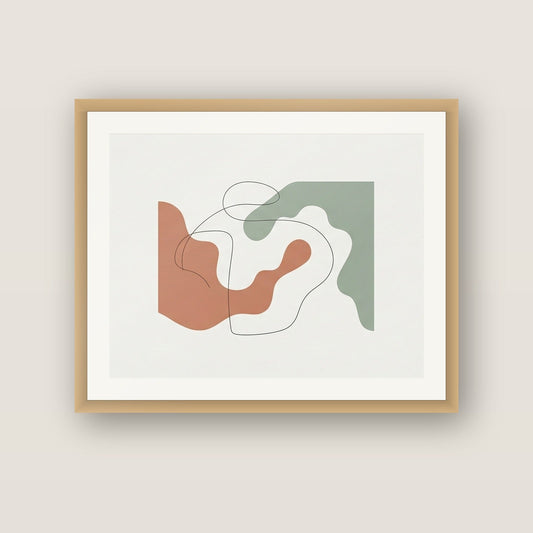 Coastal Silhouette No. 2 — Large 50×40 cm print in a solid oak frame